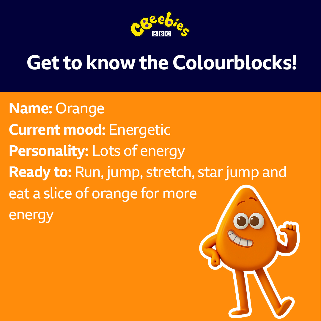 Colourblocks, Orange, Meet Orange! 🍊 Full of energy and enthusiasm,  Orange shows Colour Explorers how to be confident when trying new things.  Orange is also a big fan of, By Colourblocks