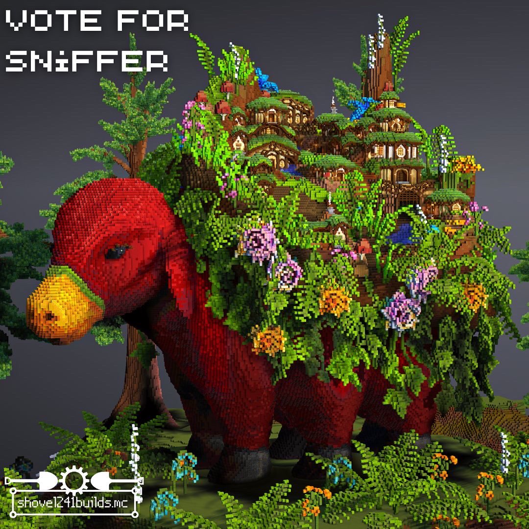 shovel241's tweet photo. The mob vote is coming up! I’m Team Sniffer all the way. Here’s my realistic take on the new possible mob! #Minecraft #minecraftbuilds #minecraftart #minecraft建築コミュ https://t.co/WNXS9MlHCH