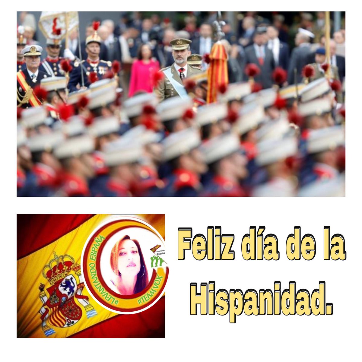 ¡Por España!
y el que quiera defenderla honrado muera;
y el que traidor la abandone no encuentre quien le perdone,
ni en Tierra Santa cobijo,
ni una Cruz en sus despojos,
ni la mano de un buen hijo para cerrarle los ojos.

#TeamVox ⚒💚⚒
#12deOctubre 🇪🇸
#DiaDeLaHispanidad 🇪🇸