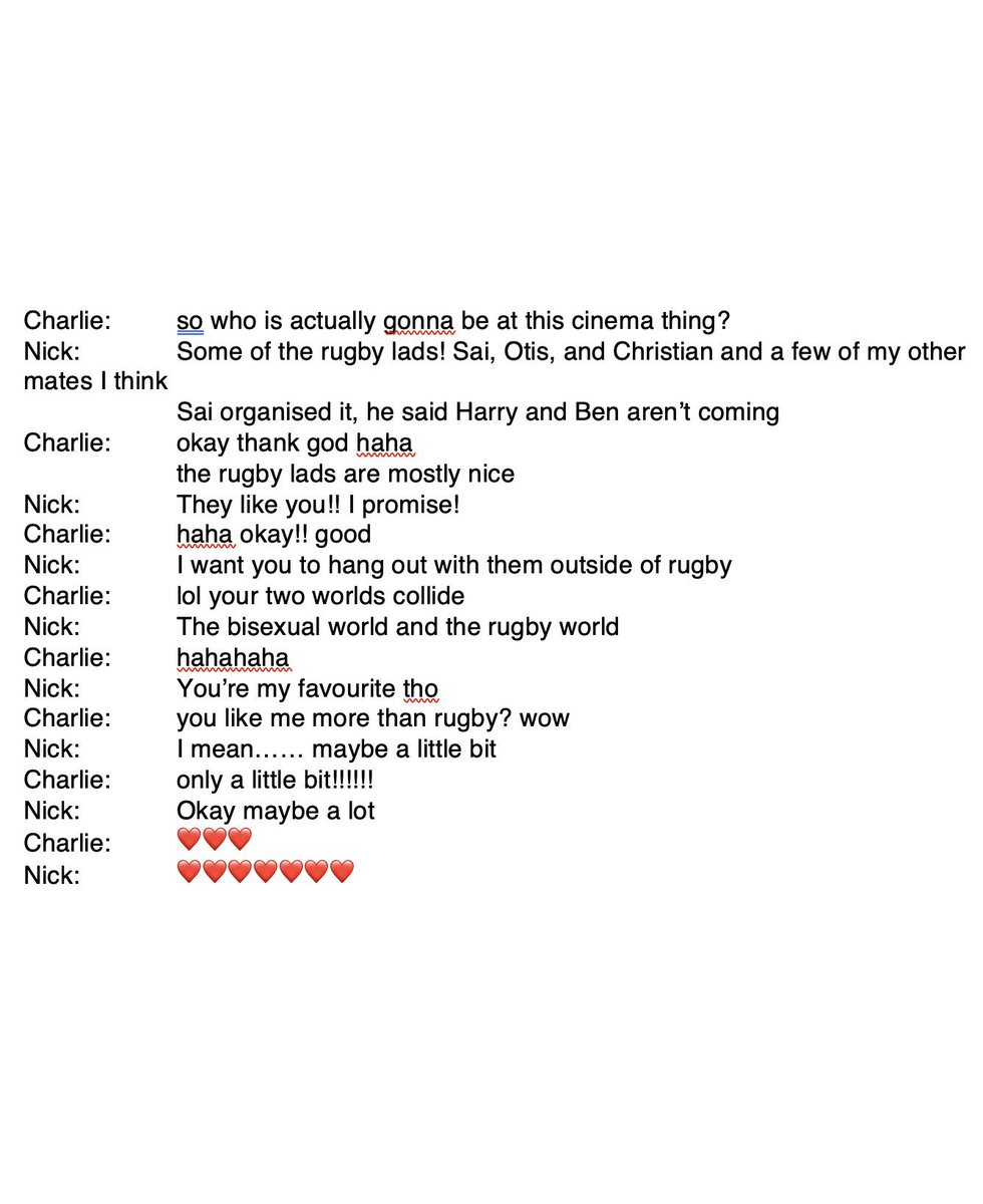 NetflixUK's tweet photo. Nick and Charlie's chat history, as created by @AliceOseman for Heartstopper S1 🍂🍂🍂 https://t.co/sZQgbb7TGc