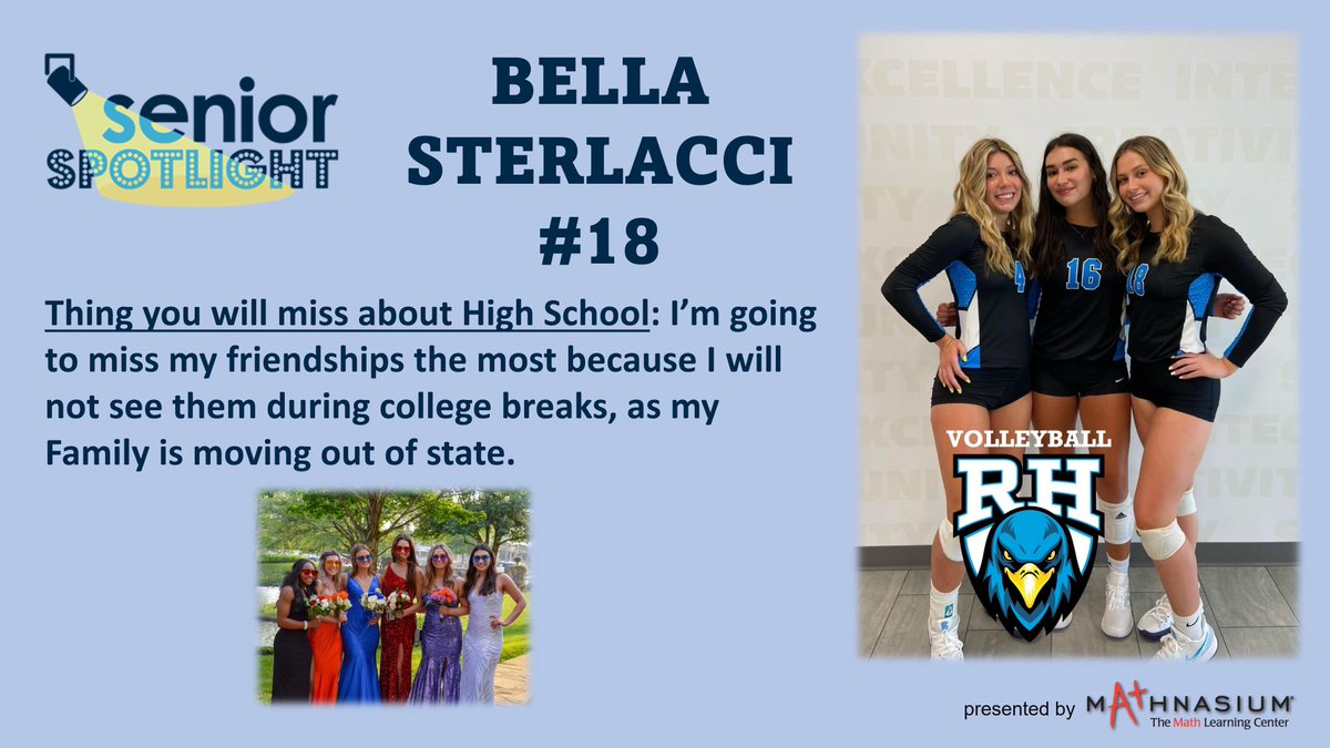 vb_hill's tweet photo. Week NINE of Our #WeeklySeniorSpotlight - Bella Sterlacci #18
#FightRockFight
@RockHillHS
@RockhillMedia@PISD_Athletics
presented by @Mathnasium #MathnasiumOfProsper https://t.co/ebijSPpIQ5