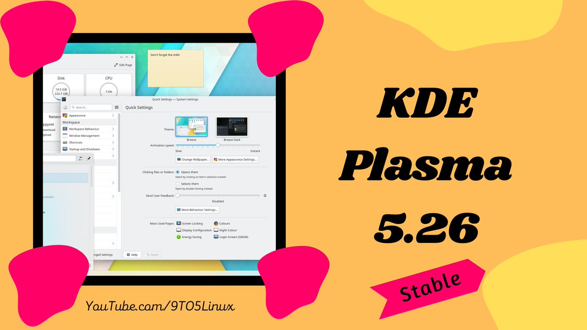 9to5Linux_'s tweet photo. #KDE #Plasma 5.26.0 Stable announced
https://t.co/kqvAZ6O6Pc
#OpenSource #Linux @kdecommunity @kubuntu @ubuntu @fedora @openSUSE #kaoslinux https://t.co/hm6SbkFWwM