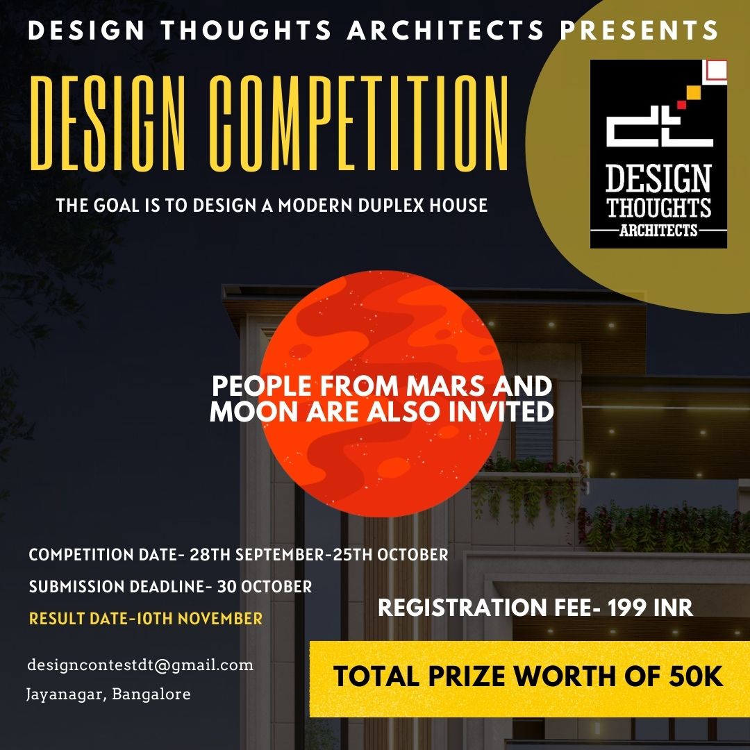 designthoughts2's tweet photo. Architecture Design Competition 2022 for enthusiastic Designers.
Join Now, Registrations are open.
Click the link below to know more about the competition:
https://t.co/kdseBpvWdv
.
#architects #architecturedesign #housedesign #bestarchitects #architecturecompetition #design https://t.co/loYErpfAqV