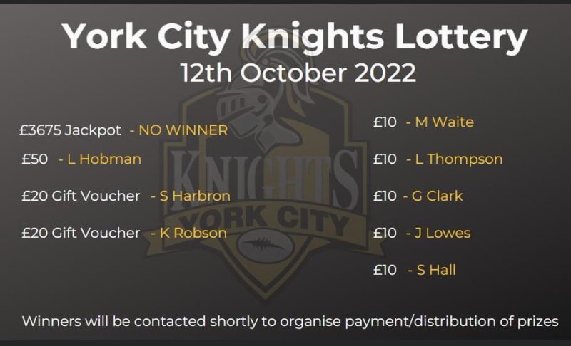 YorkRLFCLottery's tweet photo. This weeks winning numbers are: 24-6-25-15! Although there is no jackpot winner our guaranteed weekly winners are listed below. Thanks to everyone who plays our Lotto! https://t.co/sNsYYlrpV5
