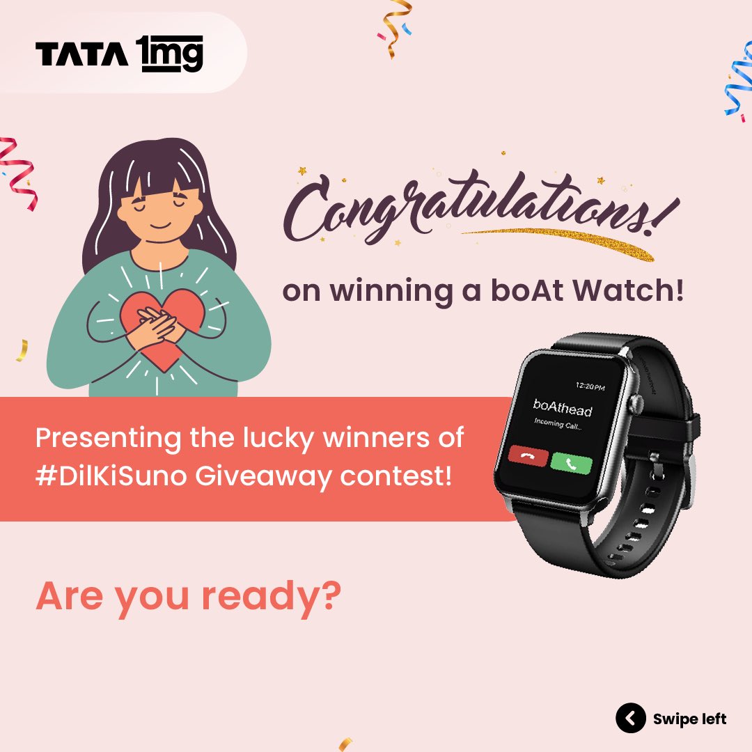 1mgOfficial's tweet image. Isn't this exciting? We hope the new smartwatches bring our winners lots of health and happiness.
A big thank you to everyone for making our #DilKiSuno contest such a huge success. 
Don't lose heart if you did not win this time. We have a giveaway coming soon, stay tuned!