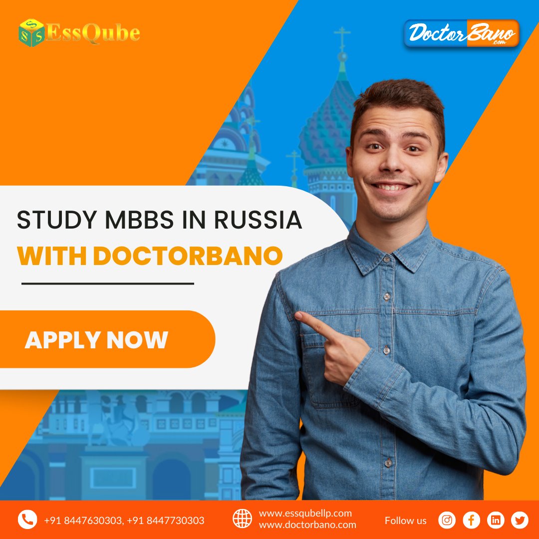 essqube's tweet photo. Studying MBBS in Russia is no more a faraway dream. DoctorBano is an
education consultancy that helps lakhs of Indian students to get MBBS direct admission in Russian medical universities.
#essqube #doctorbano #studymbbsinRussia #studyabroad #studymbbs #StudyMBBSinKazakhstan https://t.co/83lCvATXbl