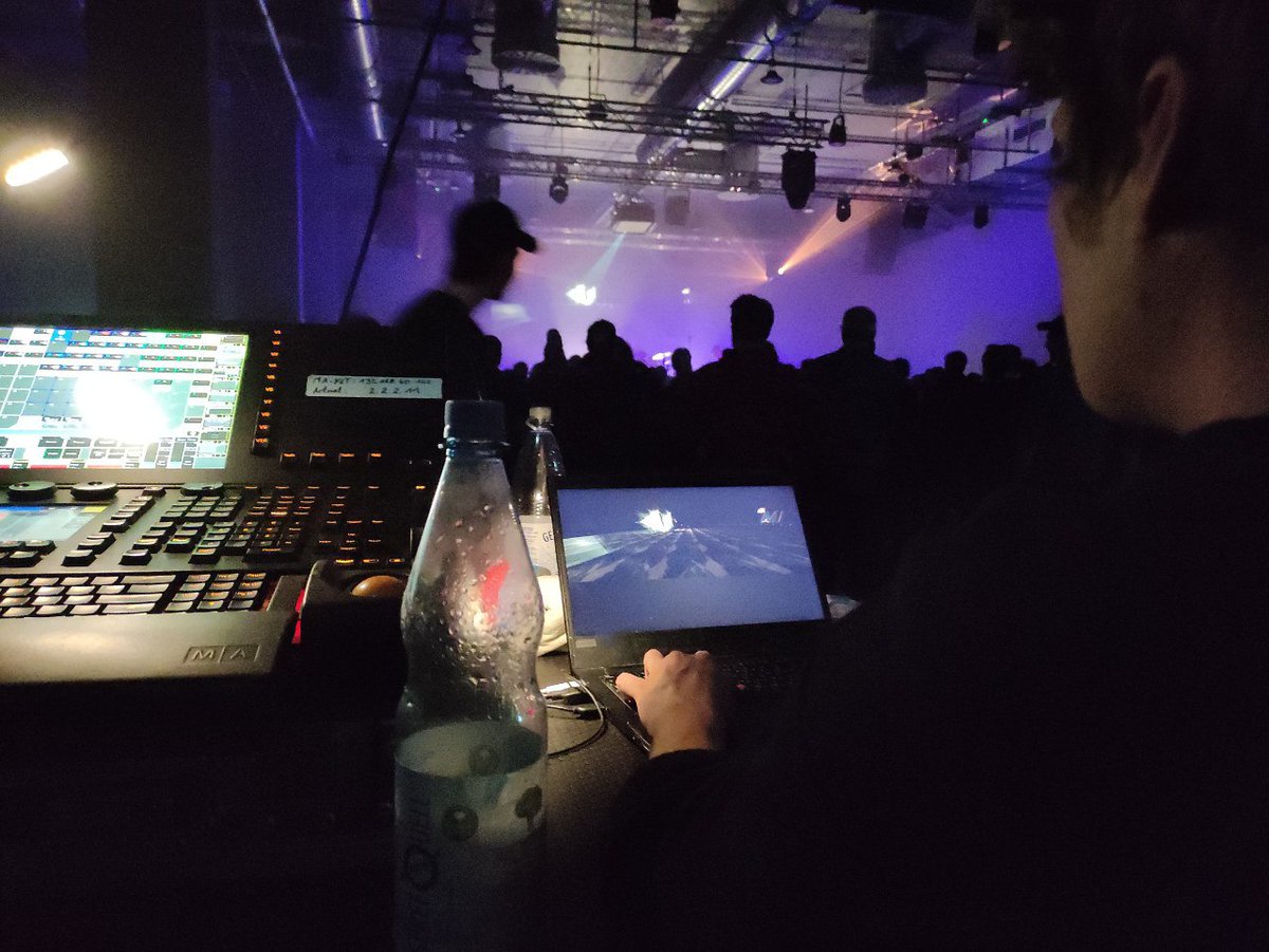ja_meister's tweet photo. loads of fun yesterday: playing #gAAIme for the first time at @MoM_official concert. a game which @red_ulysses and me created out of MoM's latest album, brought back live to their music! an incredible sonic and visual galaxy emerged https://t.co/xkb3FCPyi4