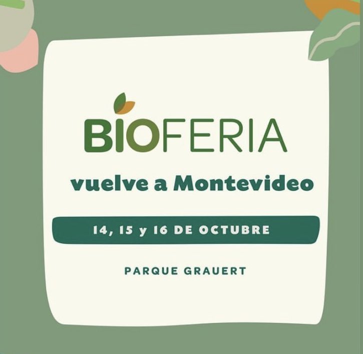 Llega Bioferia Uruguay a Montevideo!!
14, 15 y 16 de octubre en Parque Grauert.

Nos vemos allí 💪

#redibx