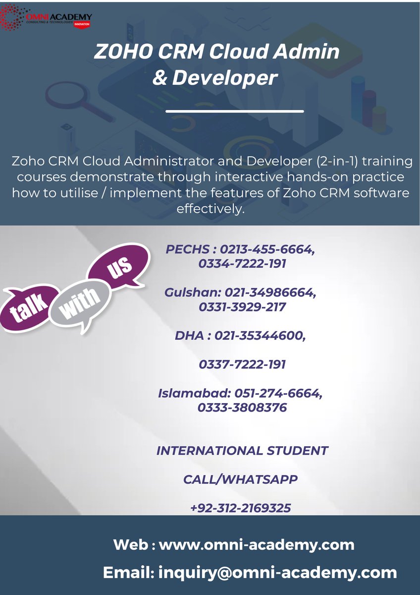 ShaziaImam8's tweet image. #zoho_crm #clou_admin #cloud_developer