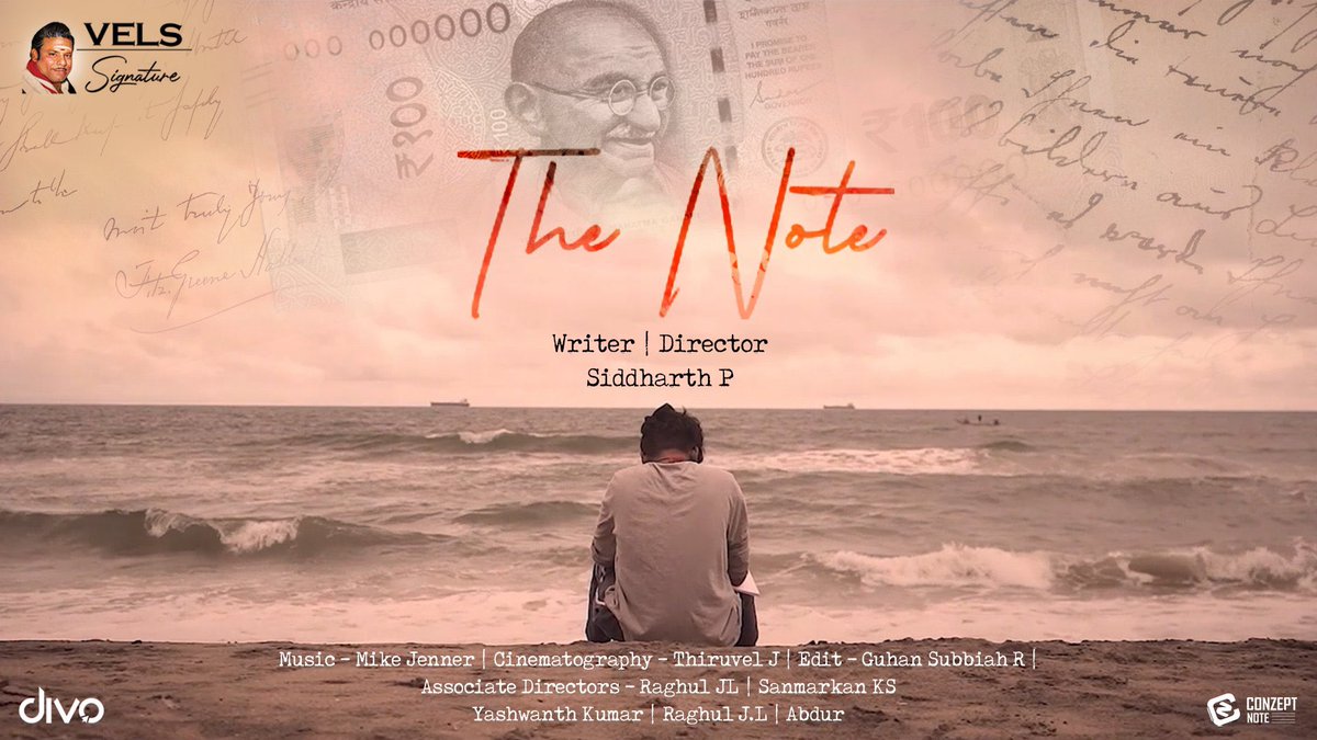 DoneChannel1's tweet photo. Presenting Our @VelsSignature's short film #TheNote 💵 Don't miss it!!
Watch here: https://t.co/HJsw3gpjqa
Directed by #SiddharthP 🎬
#VelsSignature @ConzeptNoteOff @Ashkum19 @divomovies https://t.co/DKVSDU6tDn