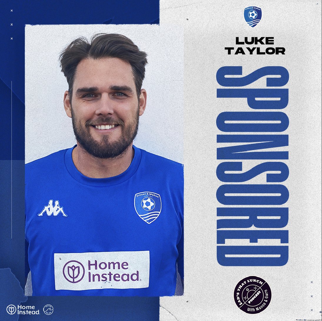 FrintonWaltonFC's tweet photo. After his goal at the weekend, it’s time to announce Cussy’s sponsor.

He is sponsored by the Lads that Lunch Podcast, it’s a weekly podcast series which our gaffers Chris and Dan talk about mens mental health

Check them out at @ladsthatlunch22 and you can find them on Spotify🔵 https://t.co/pV8eLPDkBa