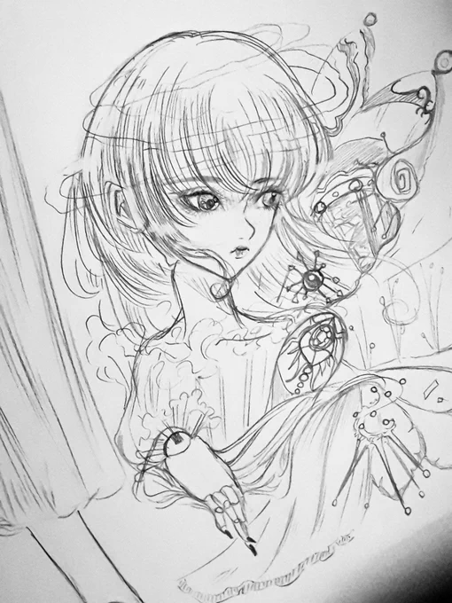 不思議なチョウチョ🦋

 #球体関節人形イラスト
  #絵描きさんと繋がりたい  #doll 
