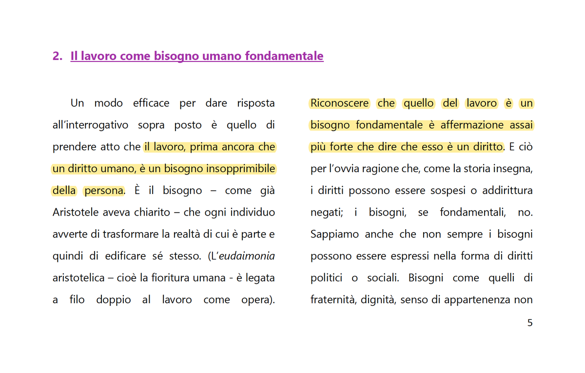 MicheTiraboschi's tweet image. &quot;Riconoscere che quello del lavoro è un bisogno fondamentale è affermazione assai più forte che dire che è un diritto. E ciò per l’ovvia ragione che, come la storia insegna, i diritti possono essere sospesi o addirittura negati; i bisogni, se fondamentali, no&quot;.
#Zamagni #GdB2022