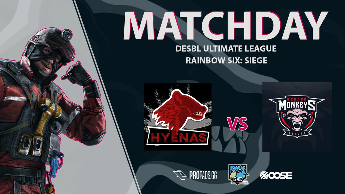 HyenasUnity's tweet image. ⚠️Matchday⚠️

@HyenasUnity Akademiker treten heute gegen @ger_monkeys in der @DeSBLR6 Ultimate League an.

GLHF! 💜💙

#HYU #HyenasUnity #R6 #eSports #DeSBLR6 #HYENAS