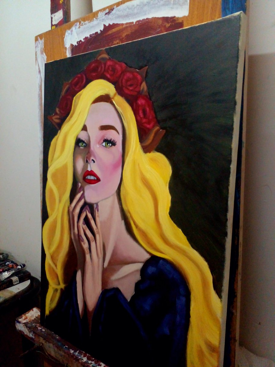 GastonAstudill7's tweet photo. mujer de las rosas, óleo sobre lienzo. https://t.co/tXAIENWk40
