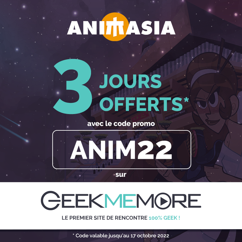Fest_Animasia's tweet photo. Vous avez aperçu votre âme-sœur à #Animasia ?
Elle se trouve peut-être sur le site de rencontre #geek @GeekmemoreFR !
Notre partenaire Geekmemore vous offre 3 jours d'abonnement gratuit avec le code promo ANIM22 🥰
#geek #geekmemore #love https://t.co/WXWoRscdbP