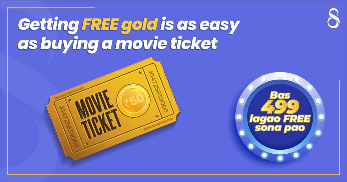 Spare8app's tweet photo. The Spare8 app has an amazing offer in store – invest ₹499 on the app to get ₹50 worth of digital gold FREE. Download the Spare8 app to get this blockbuster offer - https://t.co/IzKP53cn5A
#Spare8 #NewOffer https://t.co/C3VFeVw7Ok