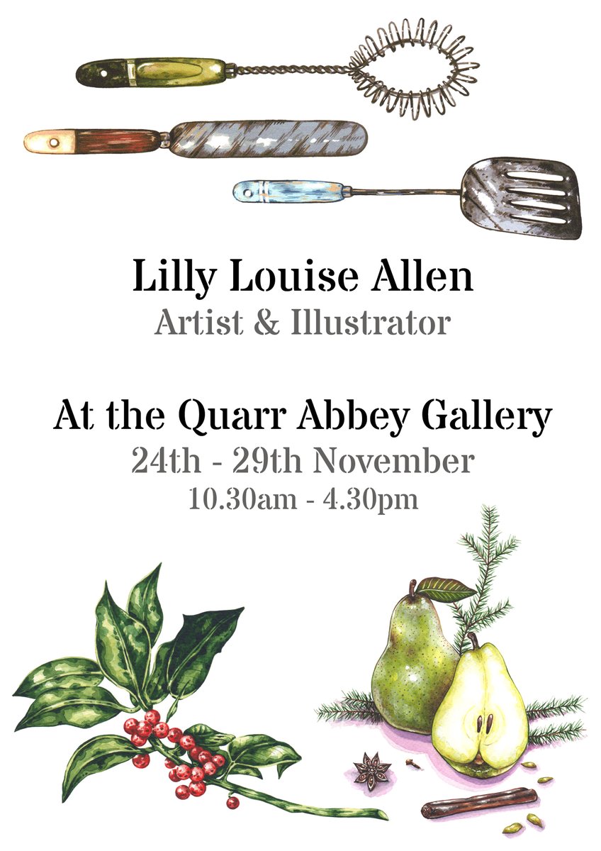 Come and see me at the Quarr Abbey art gallery from Thursday 24th - Tuesday 29th November👩‍🎨  <a href="/QuarrAbbeyIOW/">Quarr Abbey</a> #IsleofWightArt #IsleofWight #IsleofWightevents #art #ukart