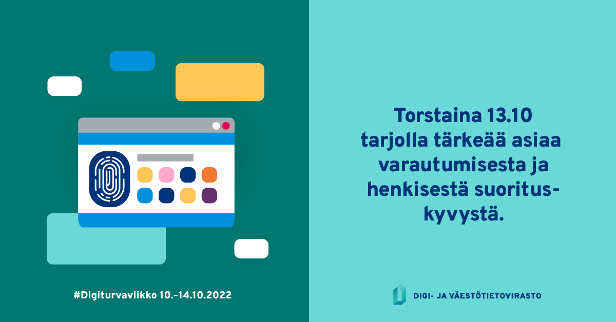 DVVfi's tweet photo. Miten digimaailman häiriöihin pitäisi varautua?

Tule kuulemaan #Digiturvaviikko'lle torstaina 13.10.! Päivän avaa @candolin2 puheenvuorolla varautumisesta sodan sumun keskellä. Henkiseen suorituskykyyn pureutuu @akiriihilahti

Katso ohjelma &amp; tule mukaan: https://t.co/D2QXl3XaaL https://t.co/yuxIRfW1lv