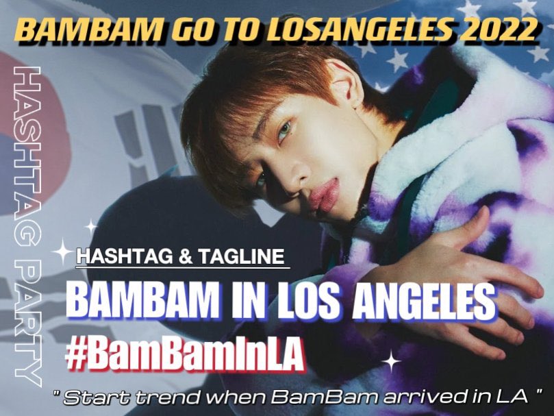 teamforbambam's tweet photo. 📢HASHTAG PARTY 🌟

𝘽𝘼𝙈𝘽𝘼𝙈 𝙂𝙊 𝙏𝙊 𝙇𝙊𝙎𝘼𝙉𝙂𝙀𝙇𝙀𝙎 2022 🇺🇸 

#️⃣ BamBamInLA
📝 BAMBAM IN LOS ANGELES
⏰ Start trend when BamBam arrived in LA

Join with us in trending to support BamBam💚🐍

#WheelsUp #SlowMo #WhoAreYou 
#BamBam #뱀뱀 @BamBam1A https://t.co/moO2gvPqsR