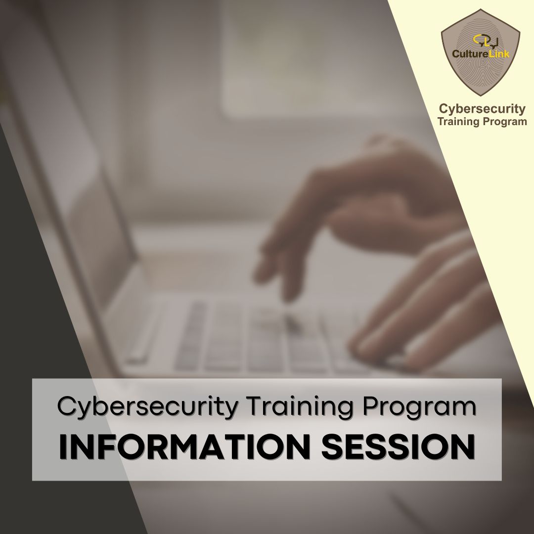 CultureLinkTO's tweet photo. Do you want to know more about our #CybersecurityTrainingProgram ? Find out what to expect from the now 10-week training. Join one of our upcoming #InformationSession :
October 13 with @TNOtoronto
October 25 with @Trop_Employment
To register, visit https://t.co/a734p2g4DO https://t.co/q3cBotrqOS