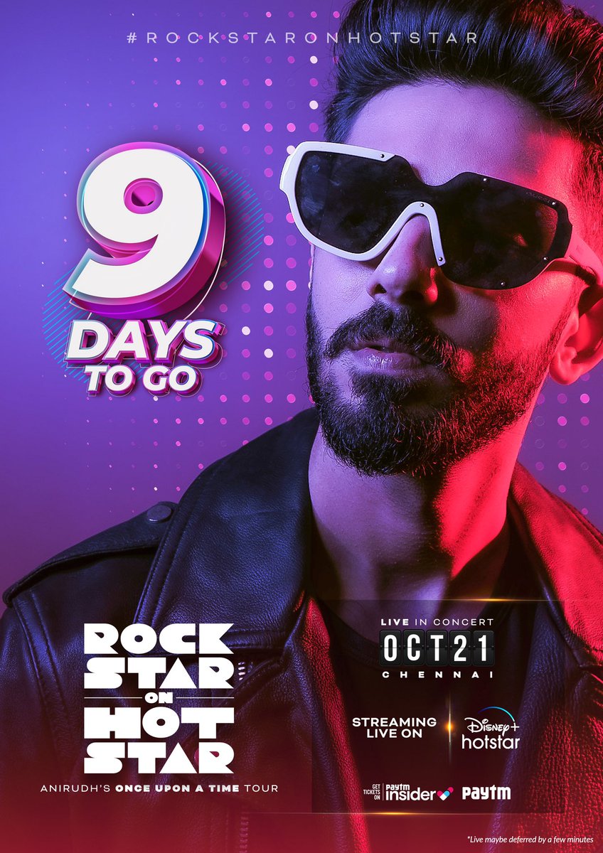 9 Days to go 🥁 bit.ly/RockstarOnHots… #OnceUponATime tour! Let’s go crazy! @disneyplusHSTam @DisneyPlusHS @vijaytelevision