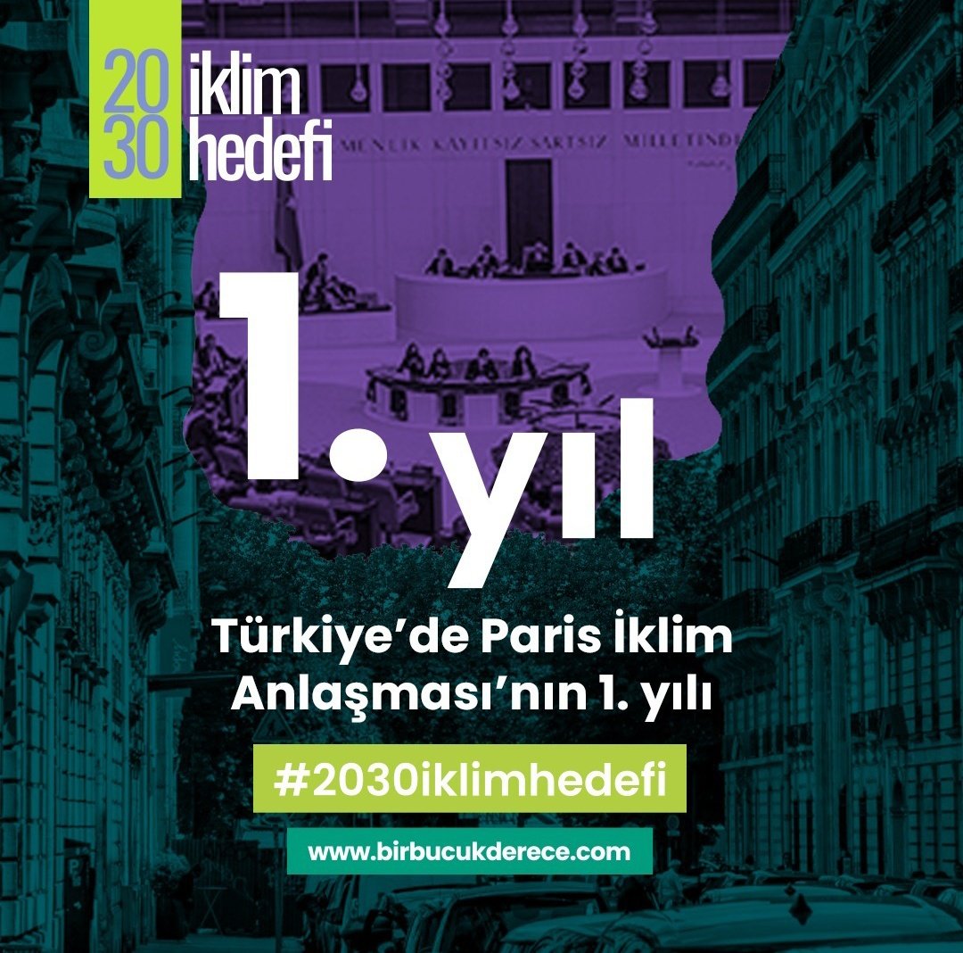 GreenpeaceHat's tweet photo. Türkiye’nin, Paris İklim Anlaşması’na taraf olmasının üzerinden 1 yıl geçti. Geçtiğimiz yıl, 353 milletvekili oybirliği ile Anlaşma’ya taraf olmayı kabul etmiş ve bu karar, 11 Ekim’de BM Genel Sekretaryası’na bildirilmişti. https://t.co/tfeku0O4d5