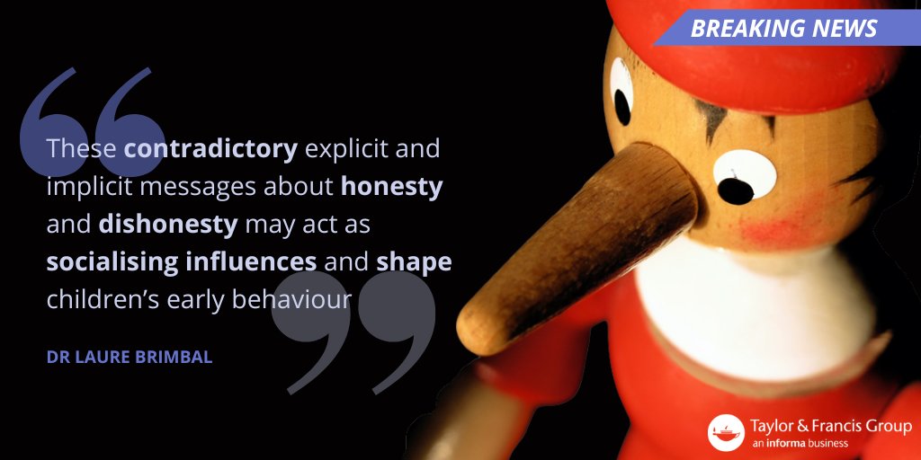 tandfnewsroom's tweet image. Children who tell blunt truth, as opposed to lying are judged harsher by adults, new @JournalMoralEd study suggests 🤥

@Laure_Brimbal et al find children lie to fit in with expectations, despite adults saying that lying is wrong 👩‍👧‍👦

Read more👇🏽
bddy.me/3STD5pi
@txst_news
