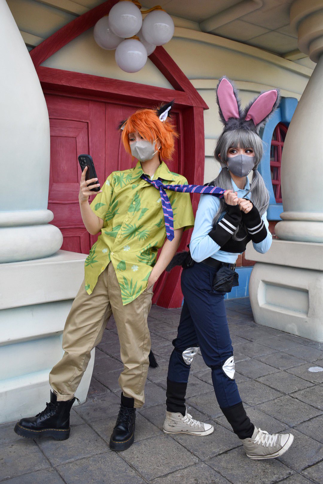 ウィッグつき ズートピア ニック コスプレ コスチューム Dハロ ウィッグつき ズートピア ニック コスプレ コスチューム Dハロ