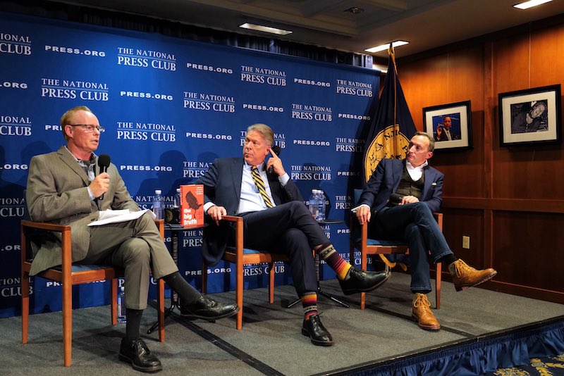 Last night at @PressClubDC, I chatted with @MajorCBS and @beckerdavidj about @thebigtruthbook, which sets the record straight about America’s strong election system. My take: undermining our democracy, not any foreign foe, is our #1 security threat. (Photo: Phil Pasquini)