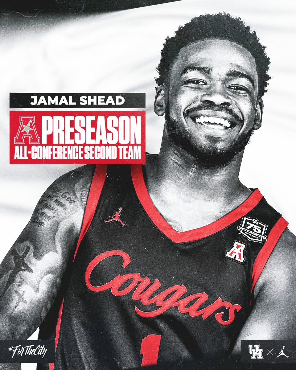 Earning a place on the #AmericanHoops Preseason Second Team...

Junior point guard Jamal Shead!
<a href="/Thejshead/">Jamal shead</a> 

#ForTheCity x #GoCoogs