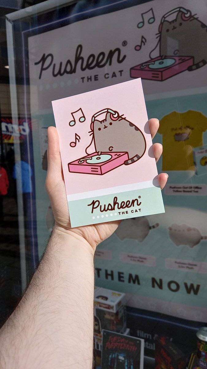 PUSHEEN IS HERE! Our range is *lovely* and you can get a free Pusheen postcard with any purchase in store now! 

#hmv #Pusheen #merch #merchandise #new