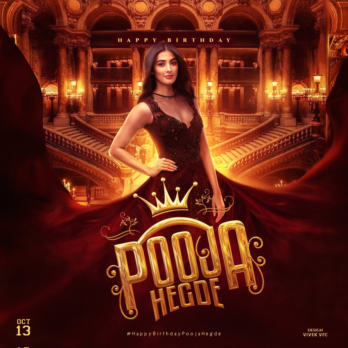 TrendsPooja's tweet photo. Here Is The Much Awaited Common DP &amp; TAG To Celebrate Our @hegdepooja Birthday 🎉

➡️ #HappyBirthdayPoojaHegde ⬅️

Design: @Vivek_VFCDesign

Start The Rage 💥 And Let's Pour All Our Heartful Wishes On Her 🎊❤️

#PoojaHegde https://t.co/TvToHedzMt