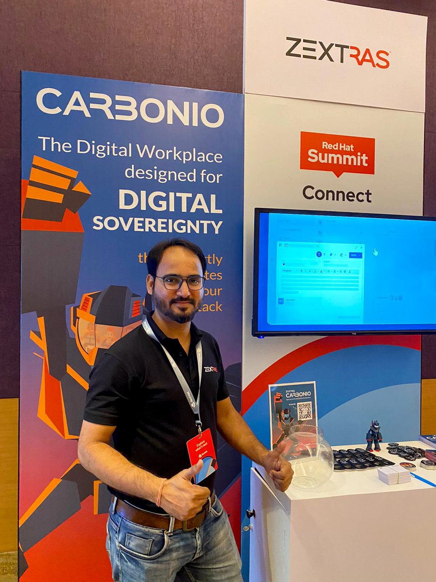 zextras's tweet photo. We had such a wonderful time at Red Hat Summit #Mumbai!
Thank you all for the extra-warm welcome๐ฅ Till next time!
#RHSCIndia #RHSummit #OpenSource #ZextrasCarbonio https://t.co/Bh0LvG0aYN