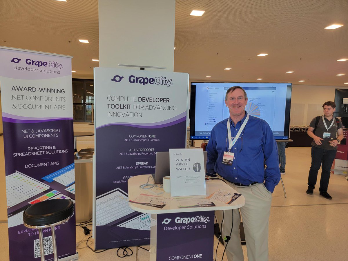 Having a great show here <a href="/BASTAcon/">BASTA!</a> with @GrapeCityUS !  Stop by and see us &amp; register to win an Apple Watch! #bastacon #developers