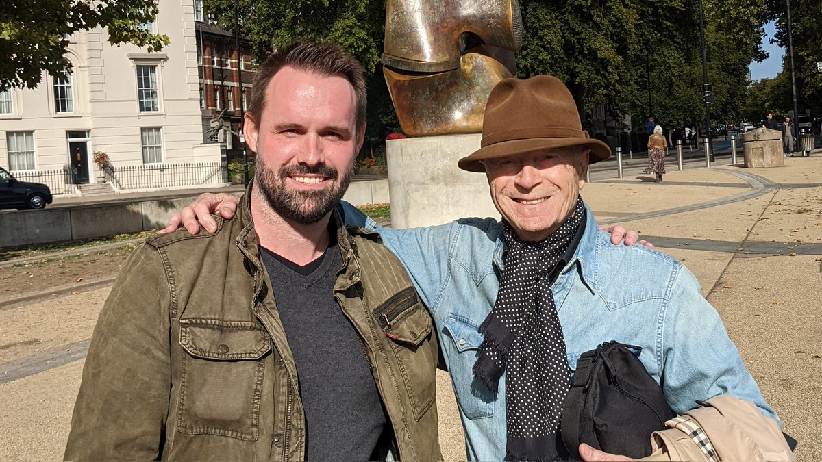 BondorNothing's tweet photo. What are the odds of getting punched by a #JamesBond ally in front of MI6 headquarters? The great John Moreno, Luigi Ferrara from #ForYourEyesOnly, showed me his fighting skills. He was a fight instructor at the theatre. And at 83, he's still got it. What a guy! #60yearsofBond https://t.co/ltuHtPXQGh