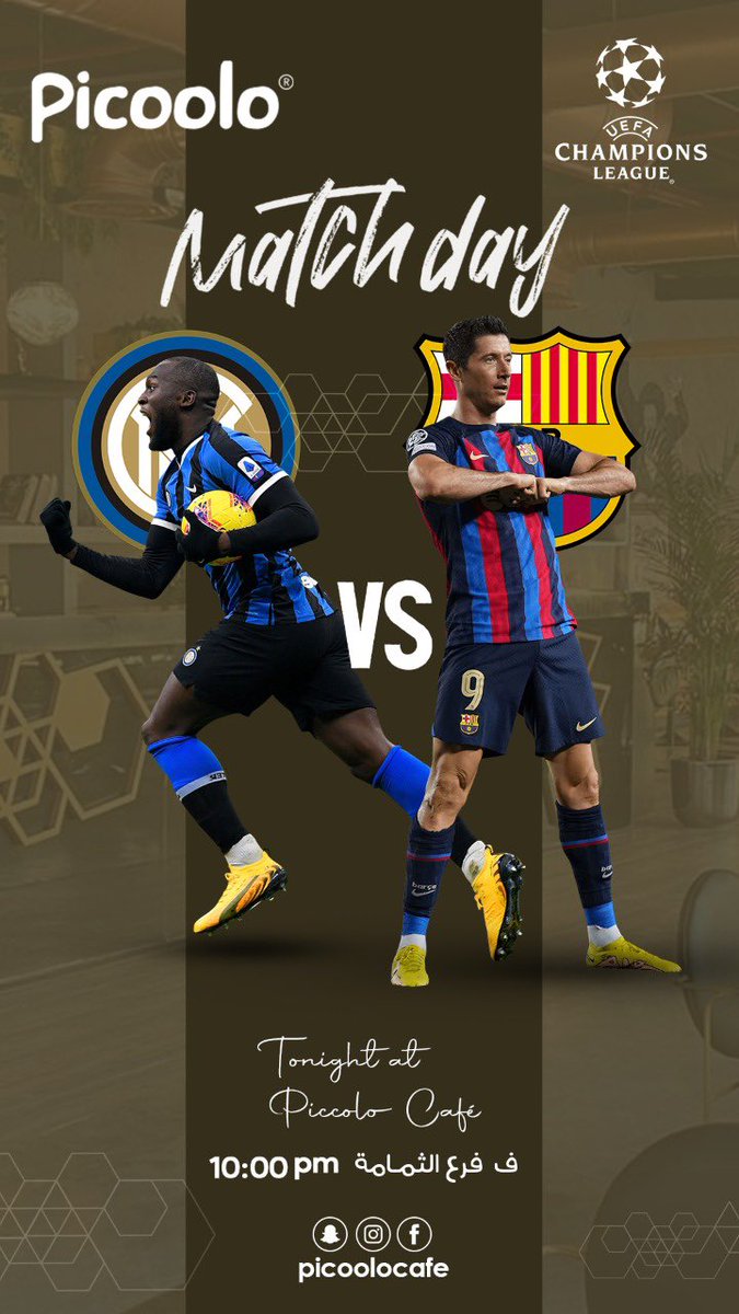 picoolocafe's tweet photo. المقابلة اليوم حماسية ينقلها لكم #picoolocafe بإمتياز #برشلونه بمواجهة #انتر_ميلان بانتظاركم نشاهدها مع بعض مباشرة من ترس #بيكولو الفرع الثاني بطريق الثمامة بجانب ايكيا الساعة 10:00 pm مع #العشاء و #الشيشة وترس مطل على طريق الثمامة 

Your service is our Symphony 🎼 https://t.co/9sscU5M2o4