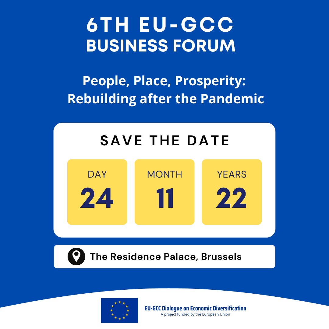 EU-GCC Dialogue on Economic Diversification (@dialogueeu) on Twitter photo On behalf of the @EuropeanCommission, we invite you to attend the 6th EU-GCC Business Forum taking place at the Residence Palace in Brussels on 24 Nov 2022.
Save the date! Click below for more info!
eeas.europa.eu/eeas/6th-eu-gc…
<a href="/EUintheUAE/">EU in the UAE</a> <a href="/EUintheGCC/">EU in the GCC</a> <a href="/Trade_EU/">EU Trade 🇪🇺</a> <a href="/EUinQatar/">EU in Qatar</a> <a href="/eu_eeas/">European External Action Service - EEAS 🇪🇺</a> On behalf of the @EuropeanCommission, we invite you to attend the 6th EU-GCC Business Forum taking place at the Residence Palace in Brussels on 24 Nov 2022.
Save the date! Click below for more info!
eeas.europa.eu/eeas/6th-eu-gc…
<a href="/EUintheUAE/">EU in the UAE</a> <a href="/EUintheGCC/">EU in the GCC</a> <a href="/Trade_EU/">EU Trade 🇪🇺</a> <a href="/EUinQatar/">EU in Qatar</a> <a href="/eu_eeas/">European External Action Service - EEAS 🇪🇺</a>