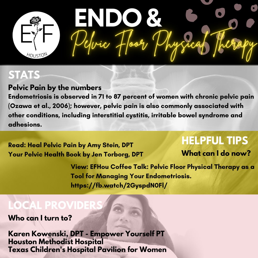ef_hou's tweet photo. Endometriosis and Pelvic Floor Physical Therapy

#rethinkendo #breakthecycle #endometriosis #endo #endoeducation #endometriosisawareness #endoadvocate #pfpt #physicaltherapy https://t.co/U7SwegNsEM