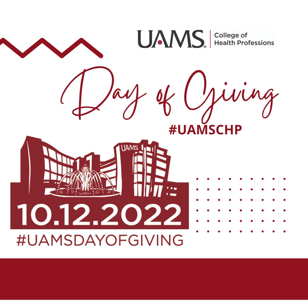 #UAMSDayofGiving is NOW & WE need YOU! When you give to @uamschp you help train essential health care providers and improve health care in Arkansas. Visit bit.ly/3enSCyD now to make a difference! Your gifts – from $1 to $1 million – support critical programs @UAMShealth!
