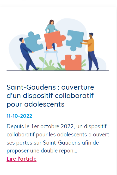 🔝 Depuis le 01/10/22, un dispositif #collaboratif pour #ados (avec l'<a href="/ASEI_asso/">A.S.E.I</a>) a ouvert sur St-Gaudens😉
L'obj : proposer une double réponse #sanitaire &amp; #médicosociale sur ce territoire rural. 
📌 Retrouvez l'article complet ici : ch-marchant.fr/web/Gerard_Mar…