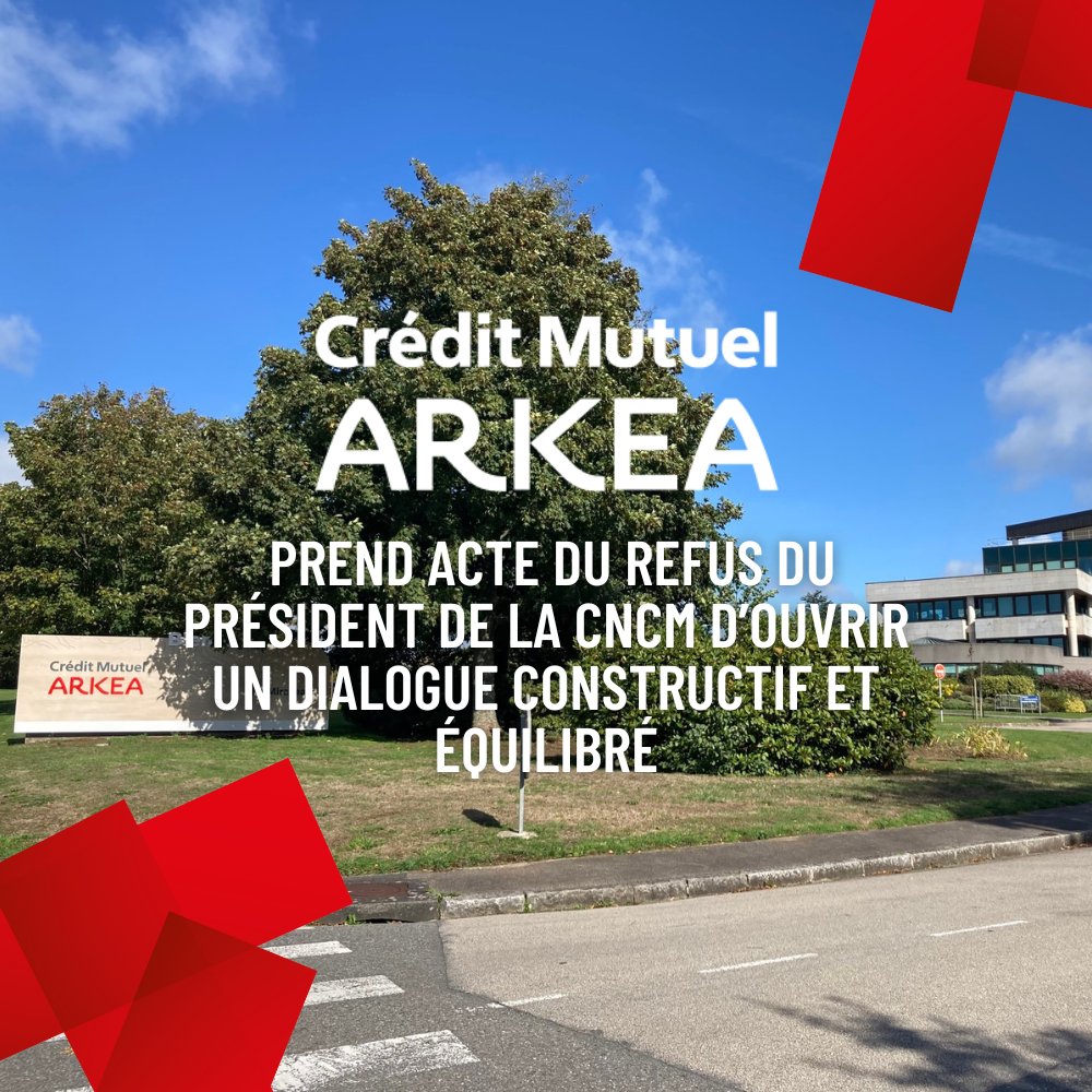 Crédit Mutuel Arkéa (@cmarkea) on Twitter photo Un CA de la Confédération Nationale du Crédit Mutuel se tenait ce matin. Les représentants du <a href="/cmarkea/">Crédit Mutuel Arkéa</a> qui y assistaient n’ont pu que constater le refus du Président de la CNCM de s’engager dans une véritable démarche de dialogue.
👉 Le communiqué : cm-arkea.com/banque/assuran… Un CA de la Confédération Nationale du Crédit Mutuel se tenait ce matin. Les représentants du <a href="/cmarkea/">Crédit Mutuel Arkéa</a> qui y assistaient n’ont pu que constater le refus du Président de la CNCM de s’engager dans une véritable démarche de dialogue.
👉 Le communiqué : cm-arkea.com/banque/assuran…