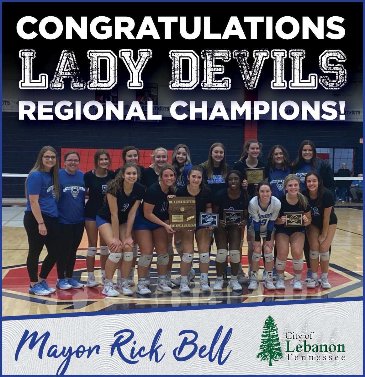 Congratulations!! The Lady Devils Volleyball are Class AAA District 7 Regional Champs!!! They played hard last night! Next up is Substate tomorrow night, Thursday, at 7:00pm, at HOME! We’d love to see Lebanon come out to cheer! @LHSDevilettes @lebanon_high @TheBellTolls68