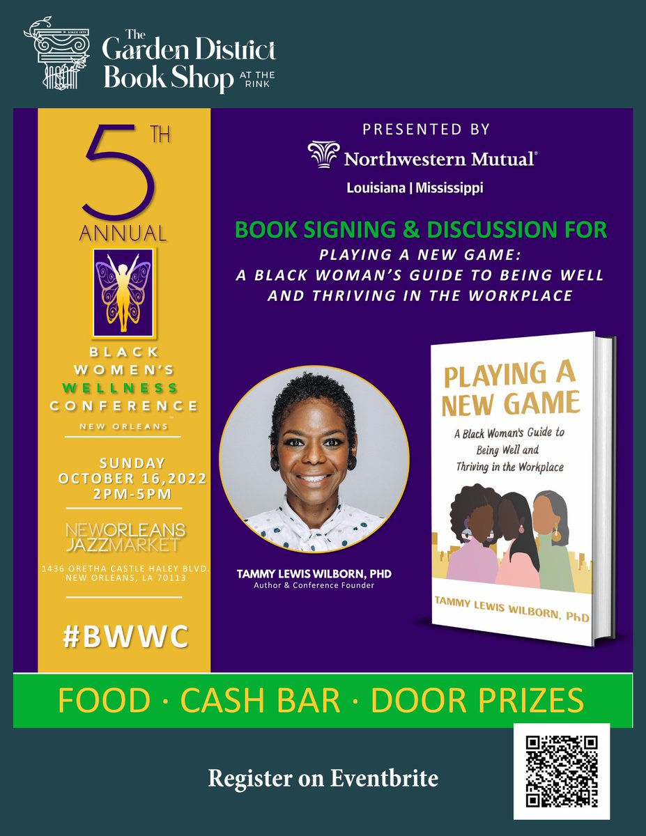 Come out this Sunday to meet <a href="/AskdrTammy/">Dr. Tammy Lewis Wilborn</a>! The event is at the New Orleans Jazz Market and kicks off at 200pm! Register online and get your copy now!
eventbrite.com/e/book-discuss…