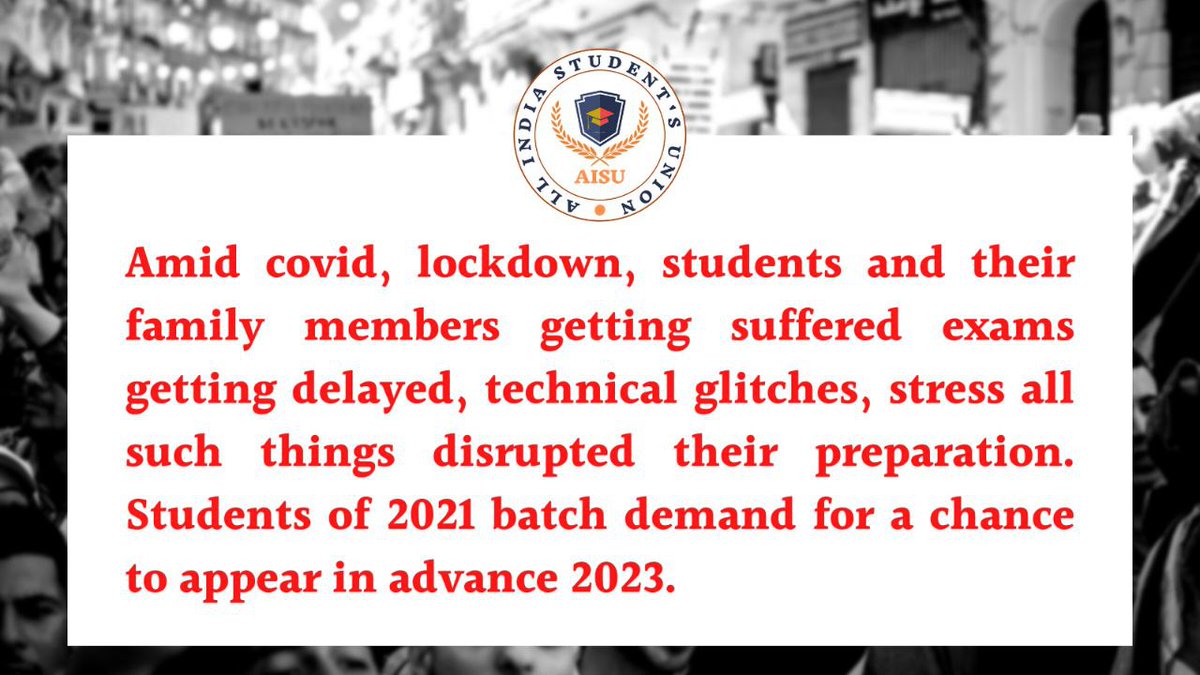 Shreya79772966's tweet photo. 2021 12th paasouts faced the same or even more than 2020 paasouts so,we want a fair chance as 2020 paasouts gets.#JEEAdv2023For2021Passouts
@Xpress_edex
@htTweets @ndtv  @timesofindia @indiatvnews  @IndiaToday @indiatvnews @vani_mehrotra @Architguptajii
@imansimishra @IITGuwahati https://t.co/tendepyTUO