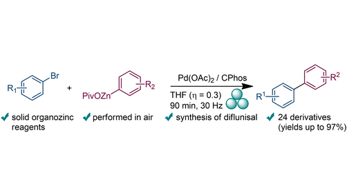 Wiley_Chemistry's tweet photo. Check out this article from @ChemEurJ titled "Mechanochemical Pd-Catalyzed Cross-Coupling of Arylhalides and Organozinc Pivalates."

Free access for a limited time: https://t.co/tHSzUq6BCk

(Sebesta et al.) @ComeniusUni, @CarnyTomas, @PenaskaTibor, @SamoAndrejcak, @RadovanSebesta https://t.co/xt6A6vQ665