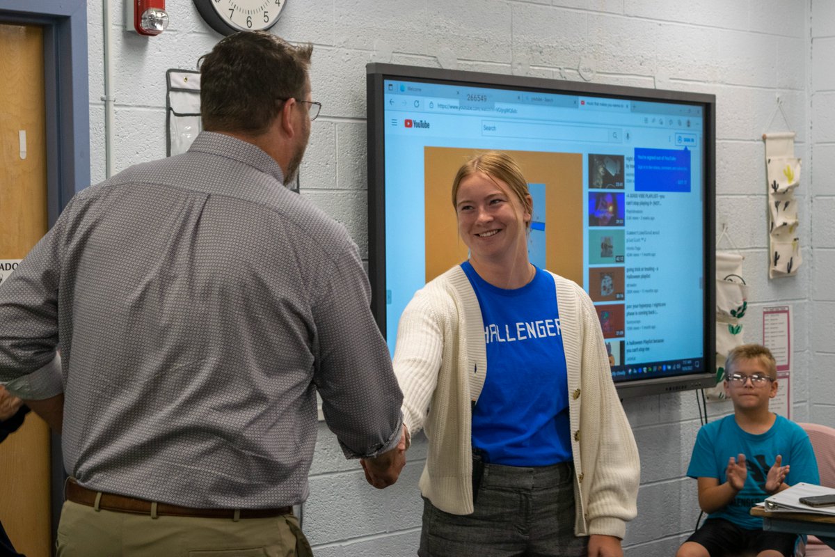 Congratulations to Piper Bourne, Special Education Teacher at <a href="/USD265_CHA/">USD265_Challenger</a>, for being named the District’s elementary educator nominee to compete for the Kansas Horizon Award, recognizing exemplary first-year teachers who perform in a way that distinguishes them as outstanding!