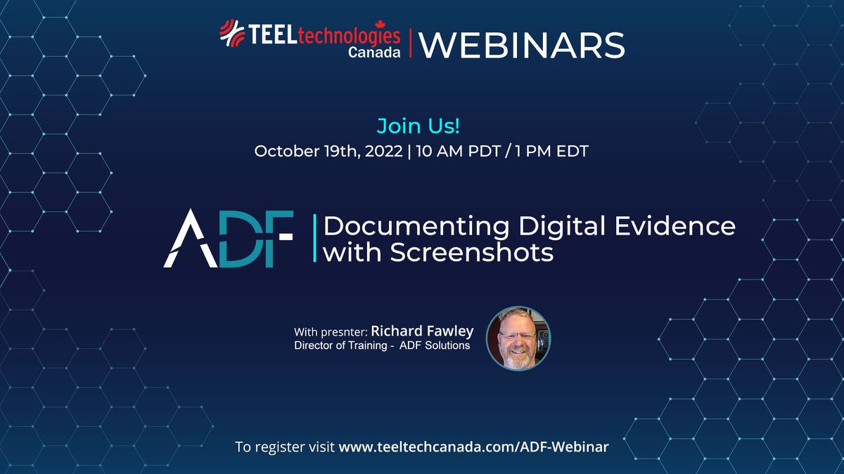 Join us October 19th as we talk to <a href="/adfsolutions/">ADF Solutions</a> Rich Frawley to learn more about Documenting Digital Evidence with Screenshots - bit.ly/ttc-adf
#digitalforensics #mobileforensics #digitalevidence