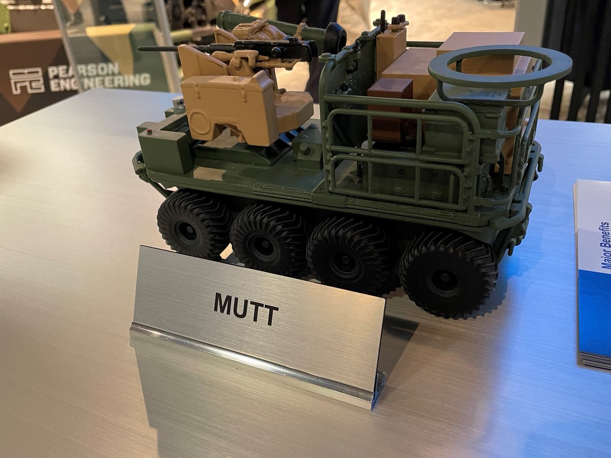 GD_LandSystems's tweet photo. Robot mode: Our Multi-utility Tactical Transport (MUTT) vehicle lightens the load for Soldiers and is designed to integrate multi-mission payloads. See the 3D-printed scale model of the latest MUTT iteration at #AUSA2022 in Washington, D.C.!
#GDatAUSA #RobotMode #InnovationMode https://t.co/xLRTREMOdv