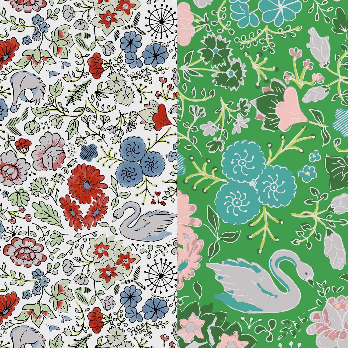 LornaBatesArt's tweet photo. Ditsy print in progress. Still working on colour palettes. #patternrepertoire #surfacepatterndesign #patternforlicensing #ditsyprints #surfacepatterns #repeatingpattern #libertystyle #fabricdesign https://t.co/wlhAnBfiS5